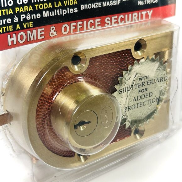 Vtg Franklin Mfg Solid Bronze Jimmy Proof DeadLock 1167CS Dual Cylinder New - Picture 2 of 10